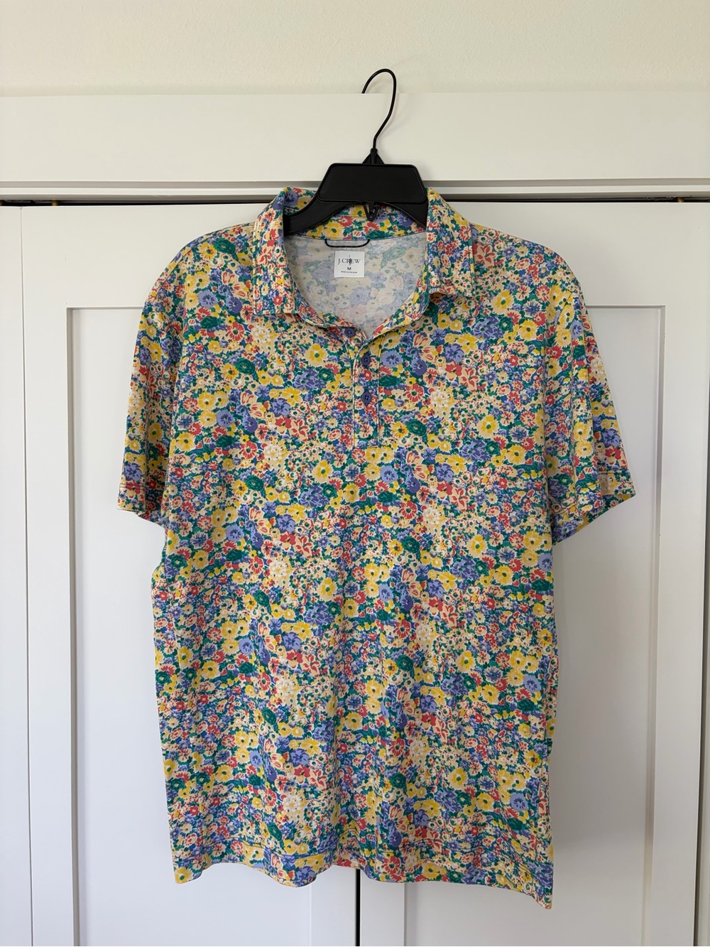 J. Crew Yellow Multi Floral Polo Shirt
